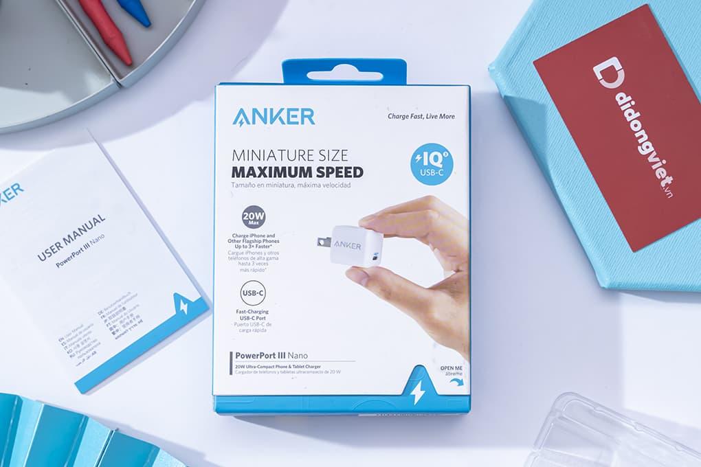 Củ sạc Anker PowerPort III Nano 20W A2633
