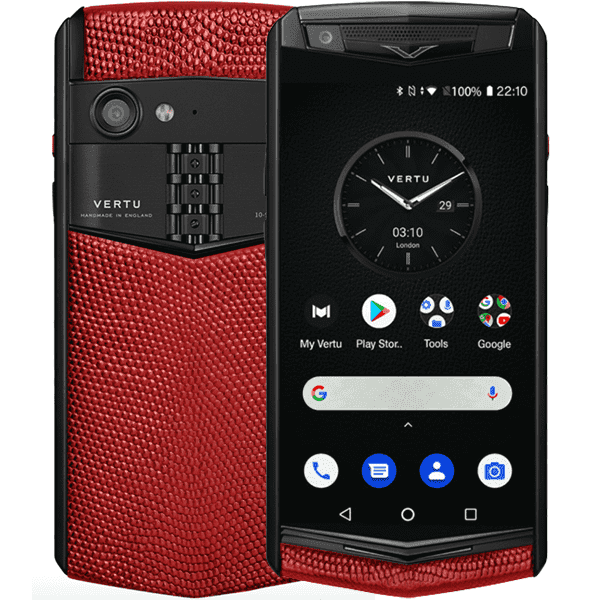 VERTU SIGNATURE V PURE BLACK LIZARD RED - Đen - New