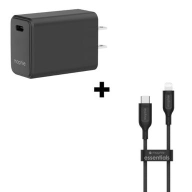 Bộ Combo cáp sạc Mophie Essential 30W Type-C to Lightning màu đen
