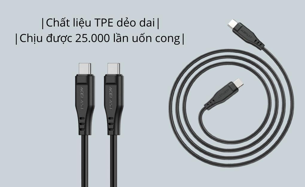 Cáp ACEFAST Type C to Type C (1.2m) vỏ nhựa - C3-03