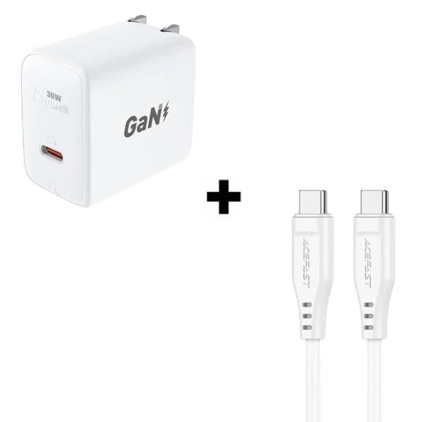 Bộ Combo cáp sạc ACEFAST 30W Type-C to C màu trắng