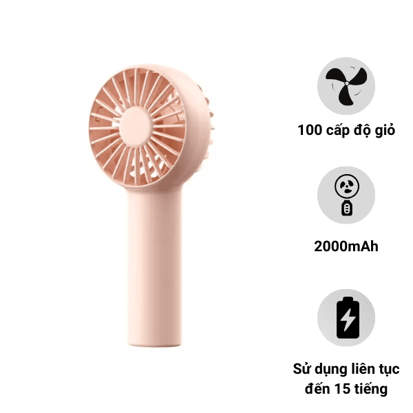 Quạt cầm tay mini Jisulife FA20 ABS 2000mAh Chính Hãng