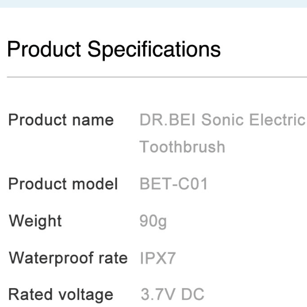 Bàn chải điện DR.BEI Sonic BET-C01 Chính Hãng
