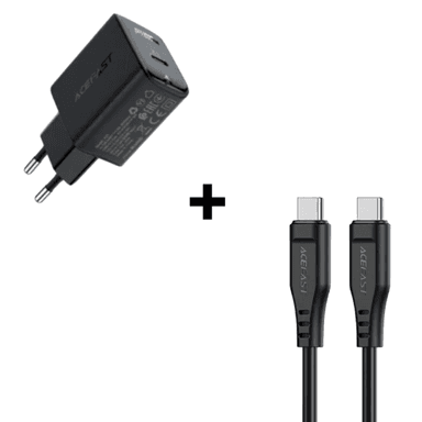 Bộ Combo cáp sạc ACEFAST 30W Type-C to Type-C màu đen (A21 + C3-03)