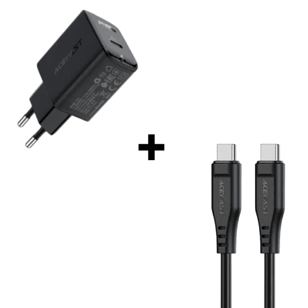 Bộ Combo cáp sạc ACEFAST 30W Type-C to Type-C màu đen (A21 + C3-03)