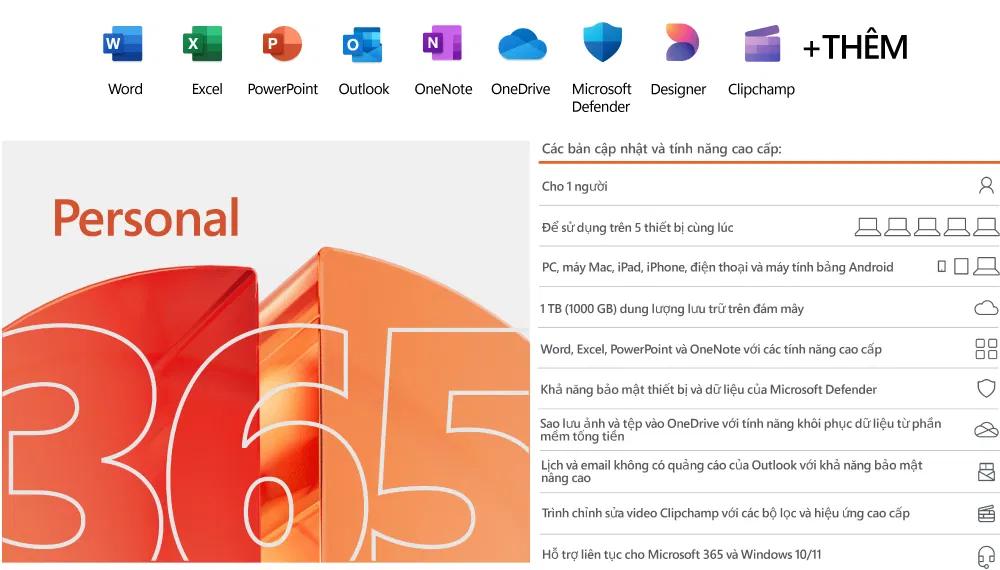 Phần mềm M365 Personal Subscr PK Lic 1YR Online APAC EM ESD