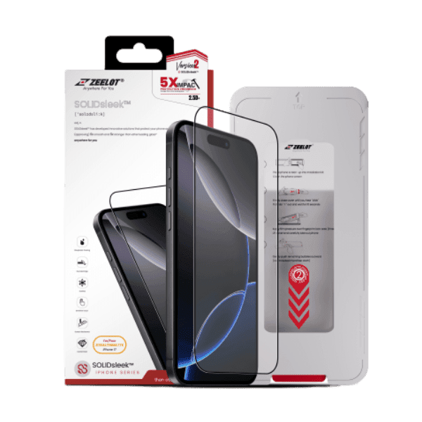 Dán kính cường lực iPhone 17 Zeelot SOLIDSleek 2.5D Chống ánh sáng xanh