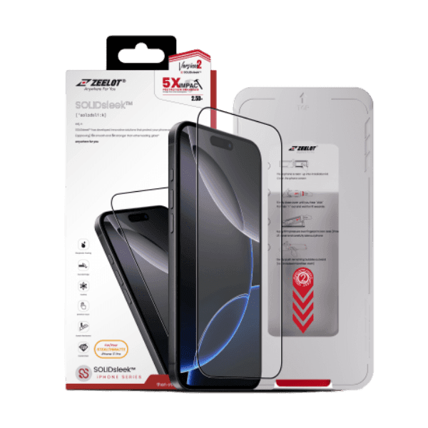 Dán kính cường lực iPhone 17 Pro Zeelot SOLIDSleek 2.5D Chống ánh sáng xanh