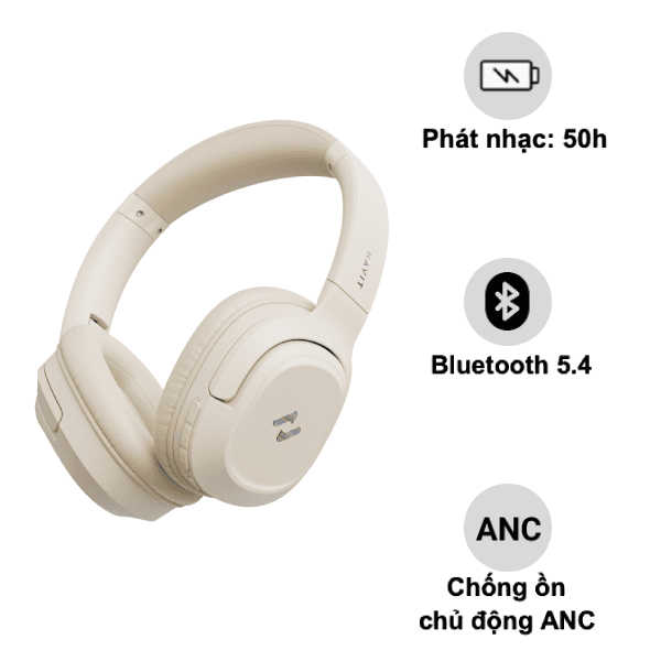 Tai nghe Bluetooth chụp tai HAVIT H612BT Pro (ANC)