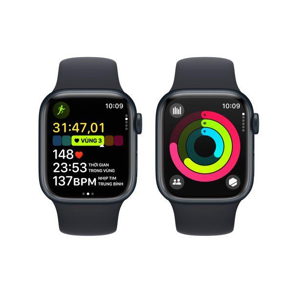 Apple Watch Series 9 45mm (GPS) Viền nhôm - Dây cao su size M/L