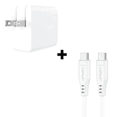Bộ Combo cáp sạc ACEFAST 65W Type-C to Type-C màu trắng